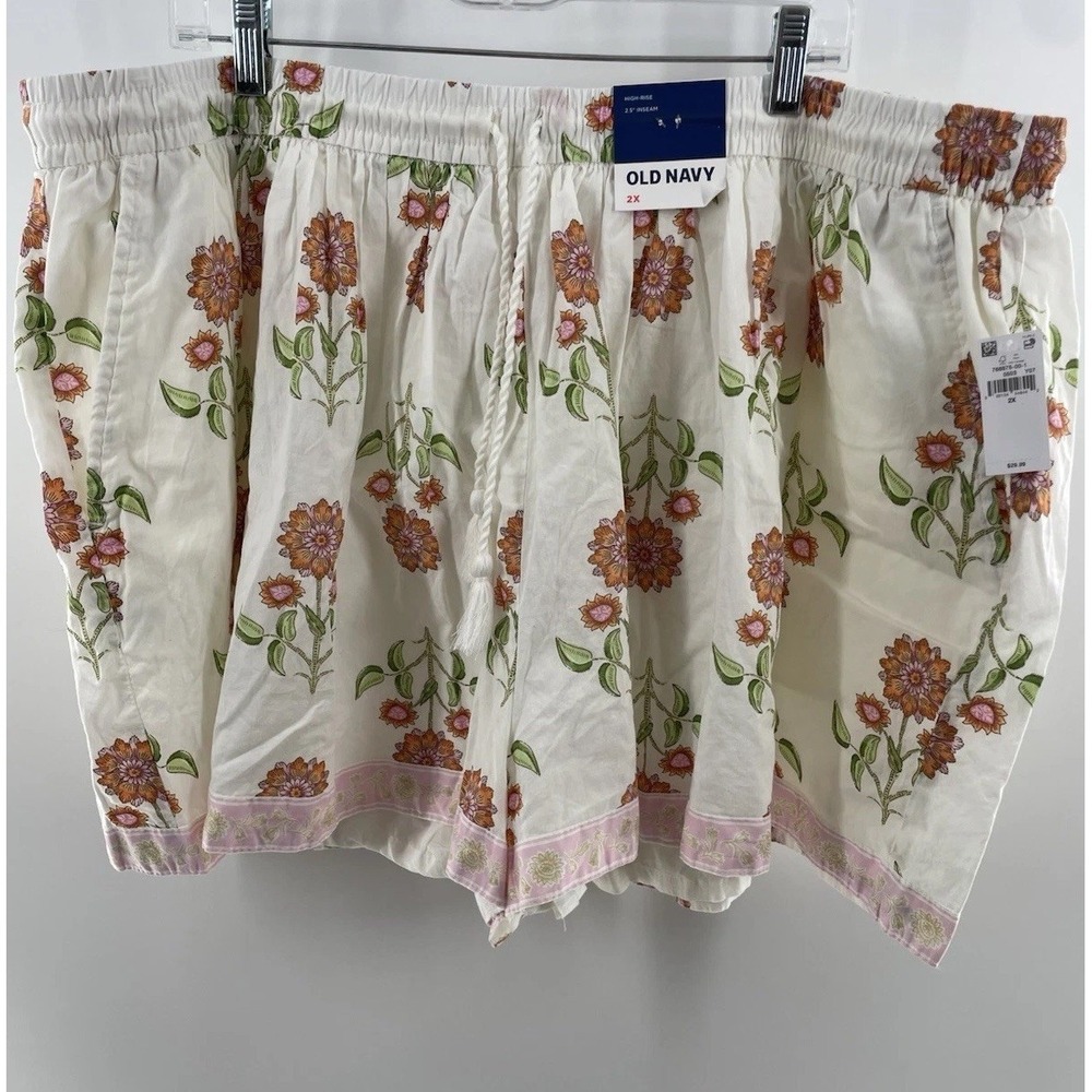 Old Navy Womens Floral Boho Cottage Cotton Flounce Shorts XXL New With Tags